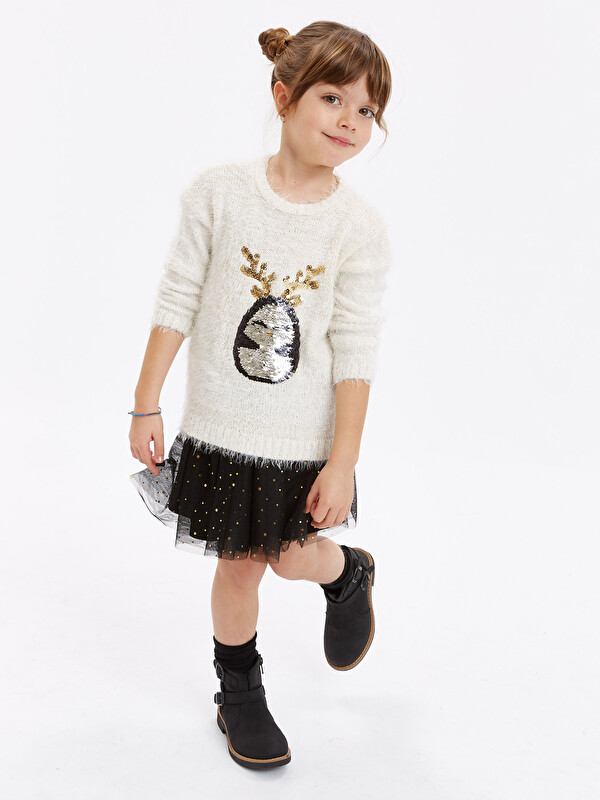 LCW Kids Bisiklet Yaka Kız Çocuk Kazak