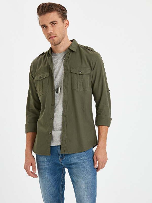 XSIDE Man Khaki Shirt