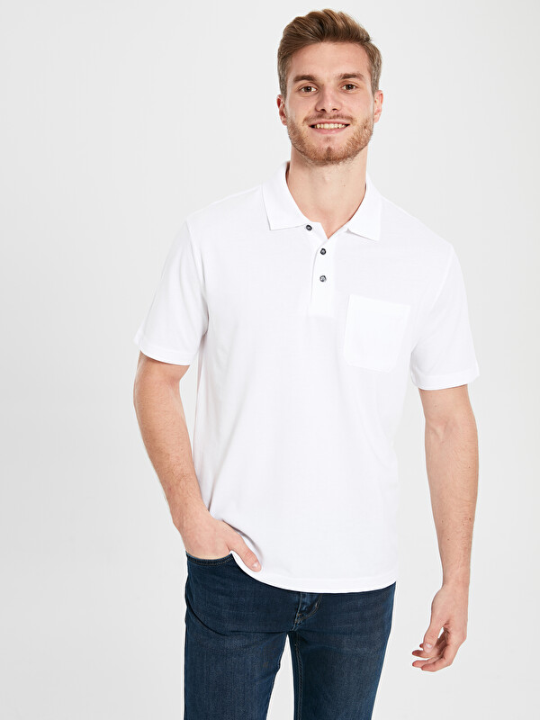 LCWAIKIKI Basic Printed Polo Neck Short Sleeve Pique T-Shirt