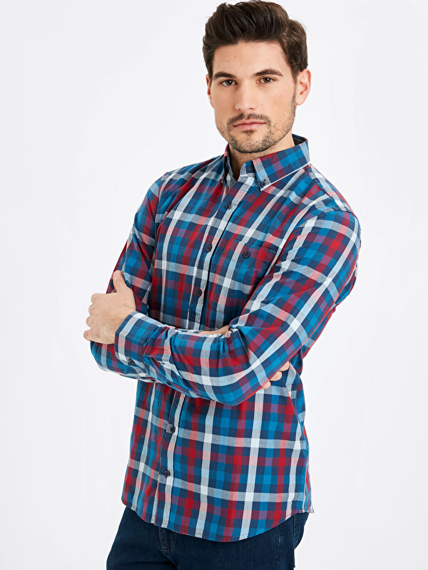 LCWAIKIKI Classic Man Red Shirt