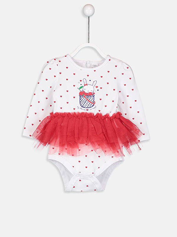 LCW baby Printed and Patterned Baby Girl Tutu Skirt Bodysuit