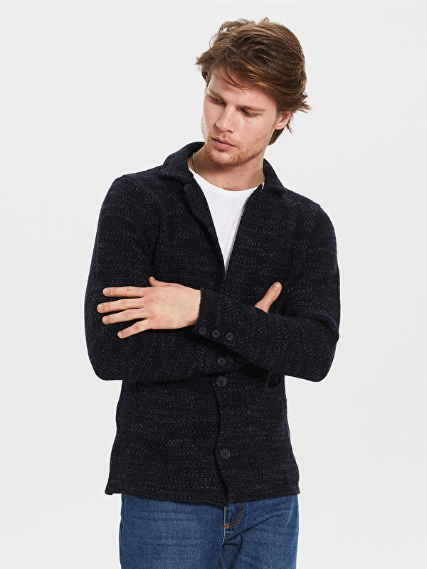 XSIDE Kruvaze Erkek Triko Hırka - 9W1836Z8-J2Y | LC Waikiki