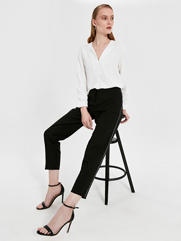LCW Vision Regular Fit Women's Trousers with Stitch Detail