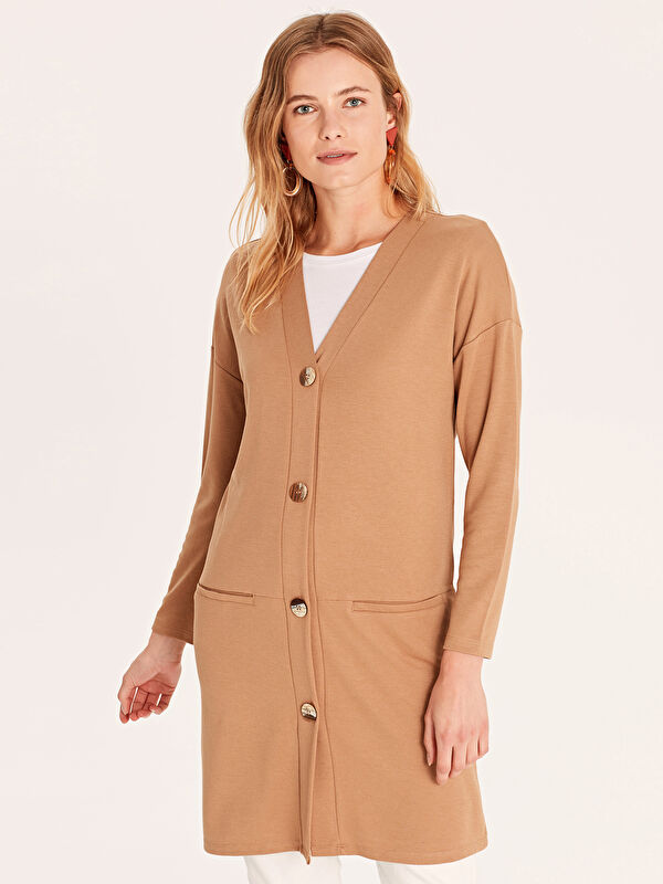 LCW Grace V Neck Long Sleeve Women's Cardigan