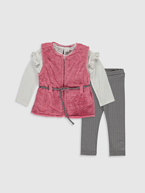 LCW baby طقم زهري بنت صغيرة