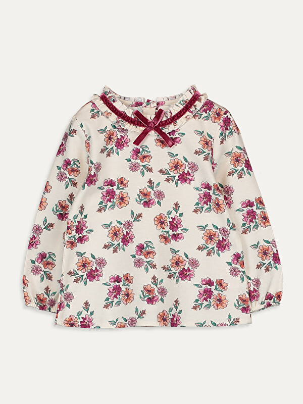LCW baby Regular Fit Floral Printed Baby Girl Shirt
