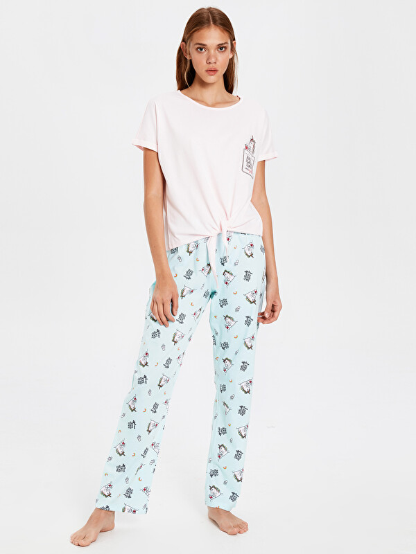 LCW Young Crew Neck Short Sleeve Women's Pyjama Set
