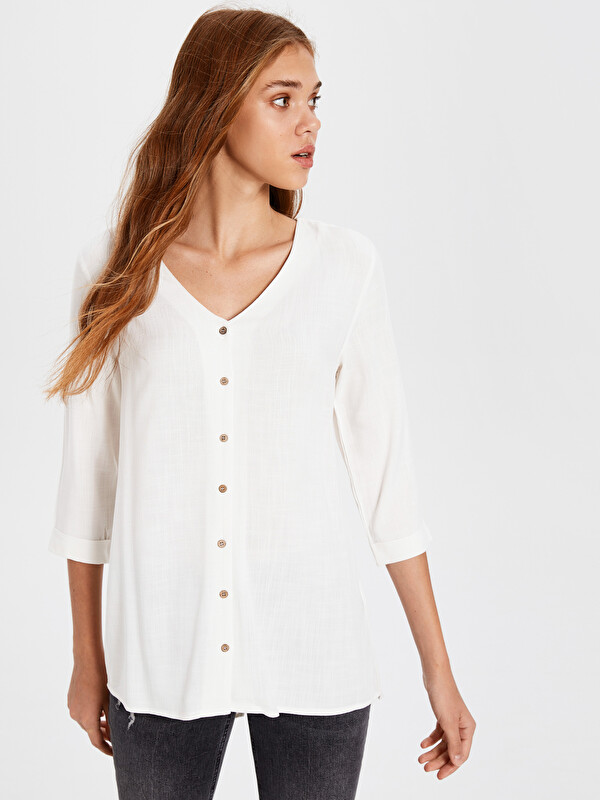 LCW Vision V-Neck Long Sleeve Women's Tunic