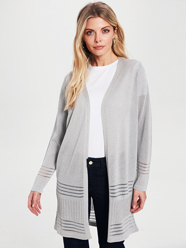 LCWAIKIKI Classic Cardigan Gri Femeie