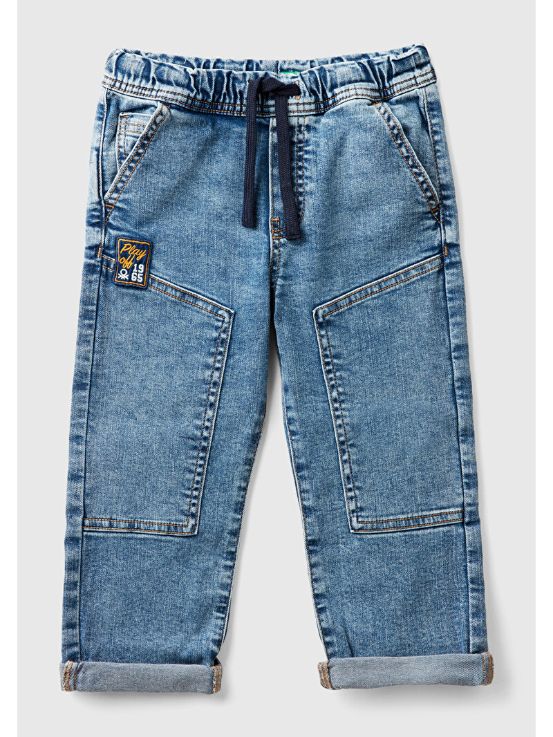 United Colors Of Benetton Lacivert Erkek Çocuk Denim Beli Lastikli