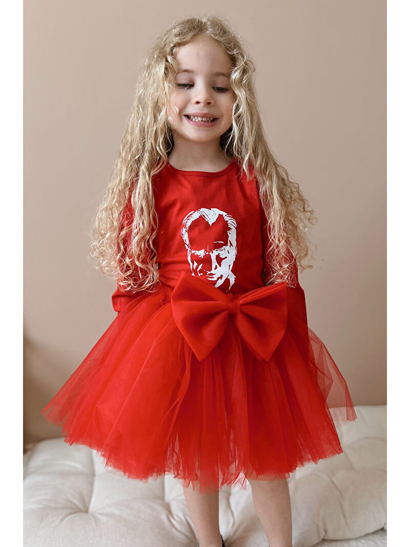 Le Mabelle Kırmızı Atatürk Baskılı Kız Çocuk Tişört - S000424572
