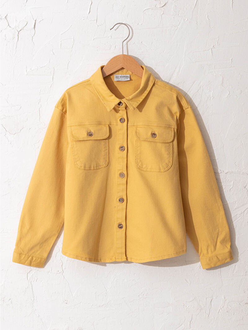 トップス LOUISEARTSWEAT LCW Kids Girl's Twill Shirt -S1AH36Z4-G4N - LC Waikiki