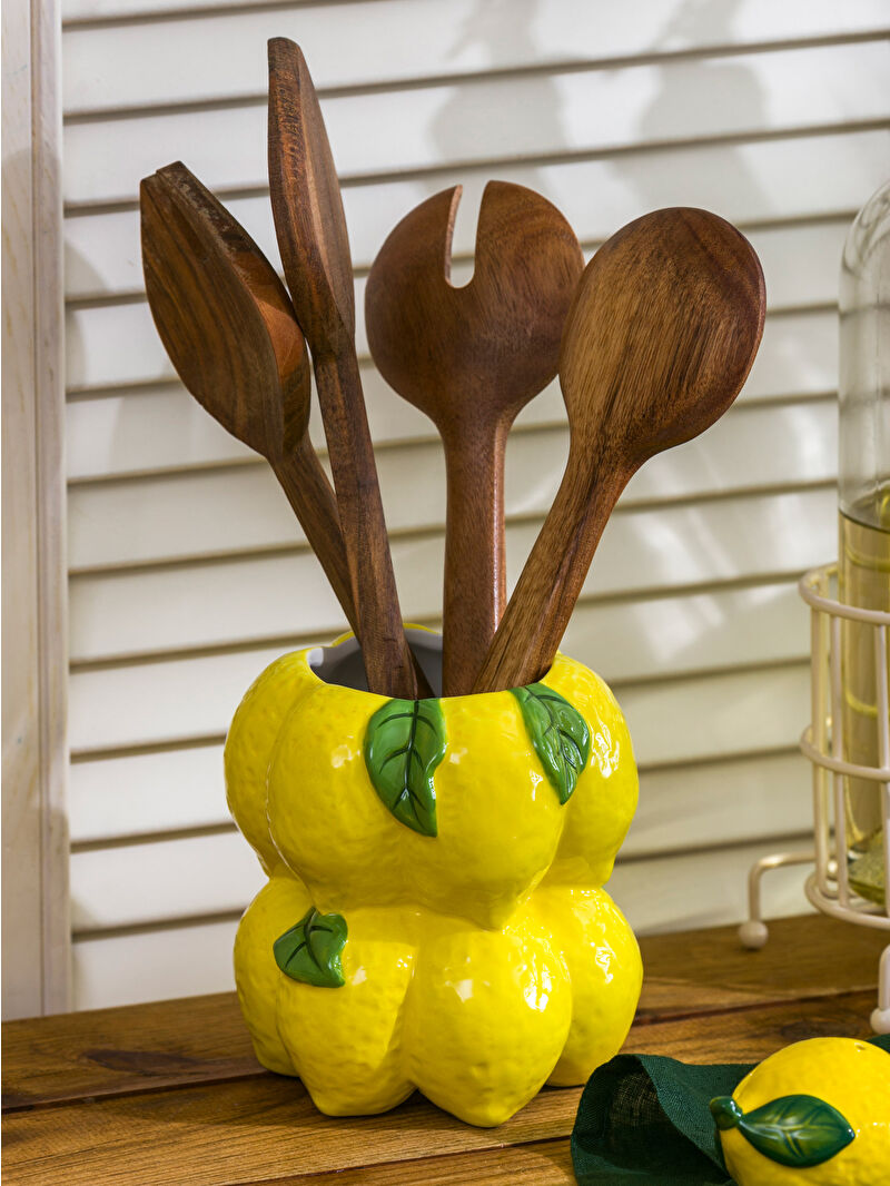 LCW HOME Sarı Limon Figürlü Seramik Kaşıklık 14 cm - S5GA61Z8-JWB