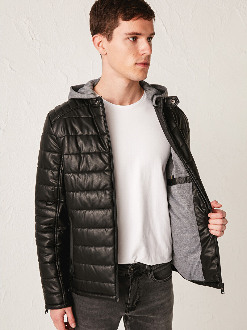 XSIDE Men's Leather Look Coat -0W3349Z8-J0F - LC Waikiki