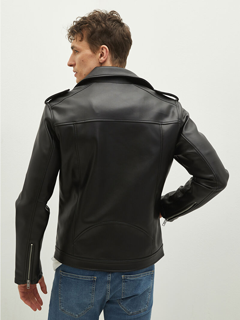 YUTHENTIC ♥ Fake leather coat-type padded jacket NEW LOOK BLACK LEATHER JACKET PU TIE WAIST BUTTON UP POCKET