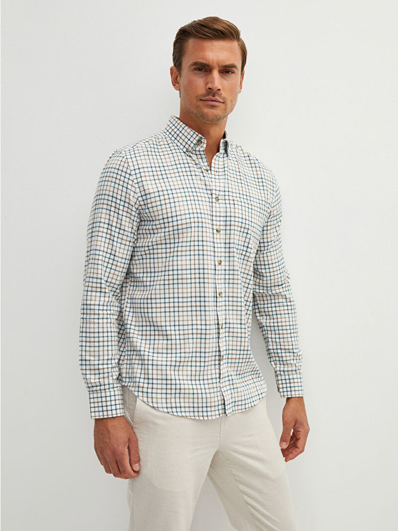 LCWAIKIKI Classic Regular Fit Long Sleeve Plaid Men's Shirt