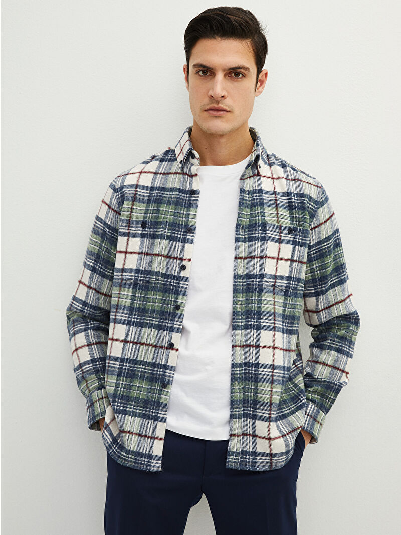 カプチーノページ LCWAIKIKI Classic Regular Fit Long Sleeve Plaid Men's