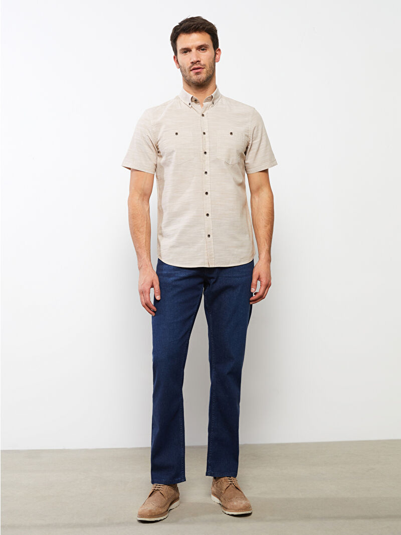 coco0823　オリーブ36 LCWAIKIKI Basic Regular Fit Short Sleeve Poplin Men's Shirt