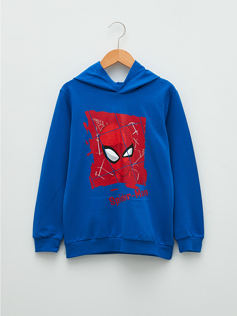 LCW Kids Kapüşonlu Spider-Man Baskılı Uzun Kollu Erkek Çocuk