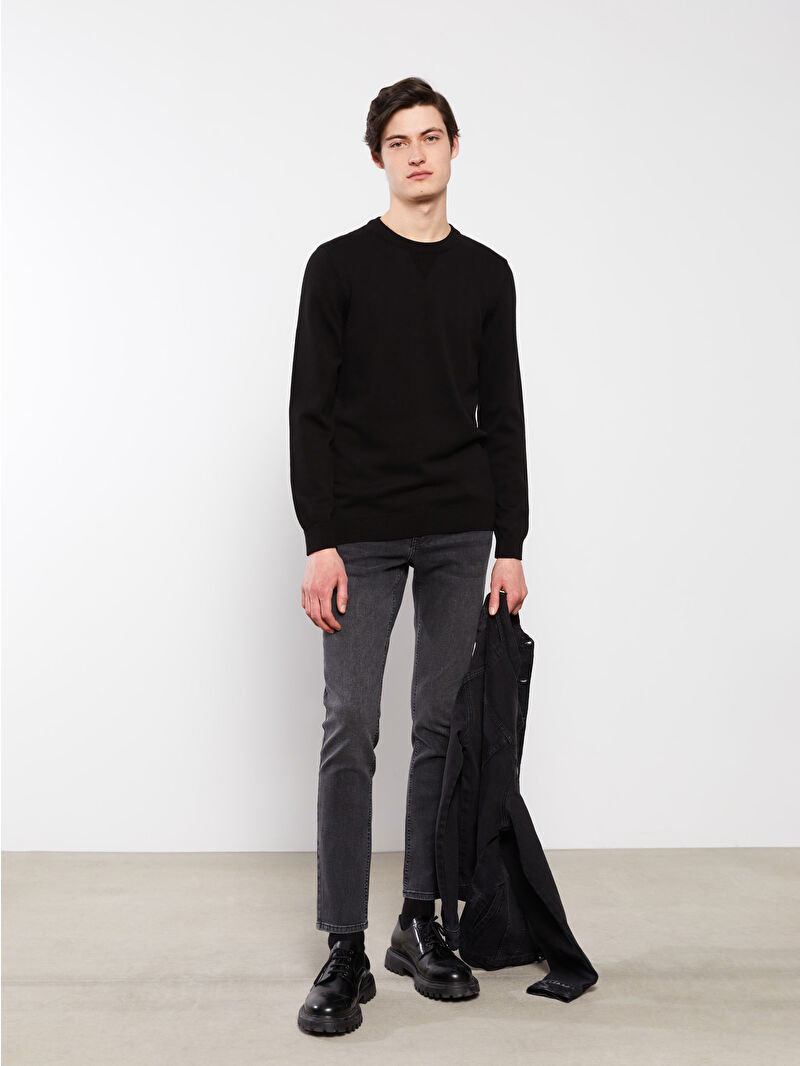 XSIDE Crew Neck Long Sleeve Thin Men's Tricot Sweater - S2BF01Z8