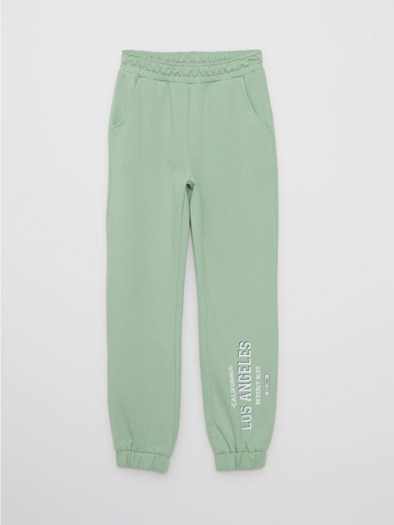 LCW Kids Elastic Waist Printed Girl Jogger Sweatpants