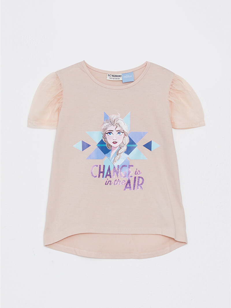 elsa ページ　SCO-110/CW LCW Kids Crew Neck Elsa Printed Short Sleeve Girl's T-Shirt and