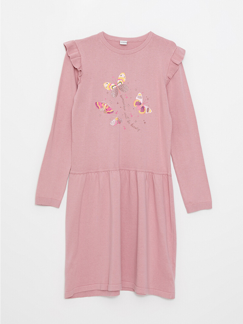 Robe Fille Manches Longues Tricot – Taille 3 à 12 Ans – Coton/polyester/élasthanne – Pour Automne/hiver – École, Fêtes, Quotidien