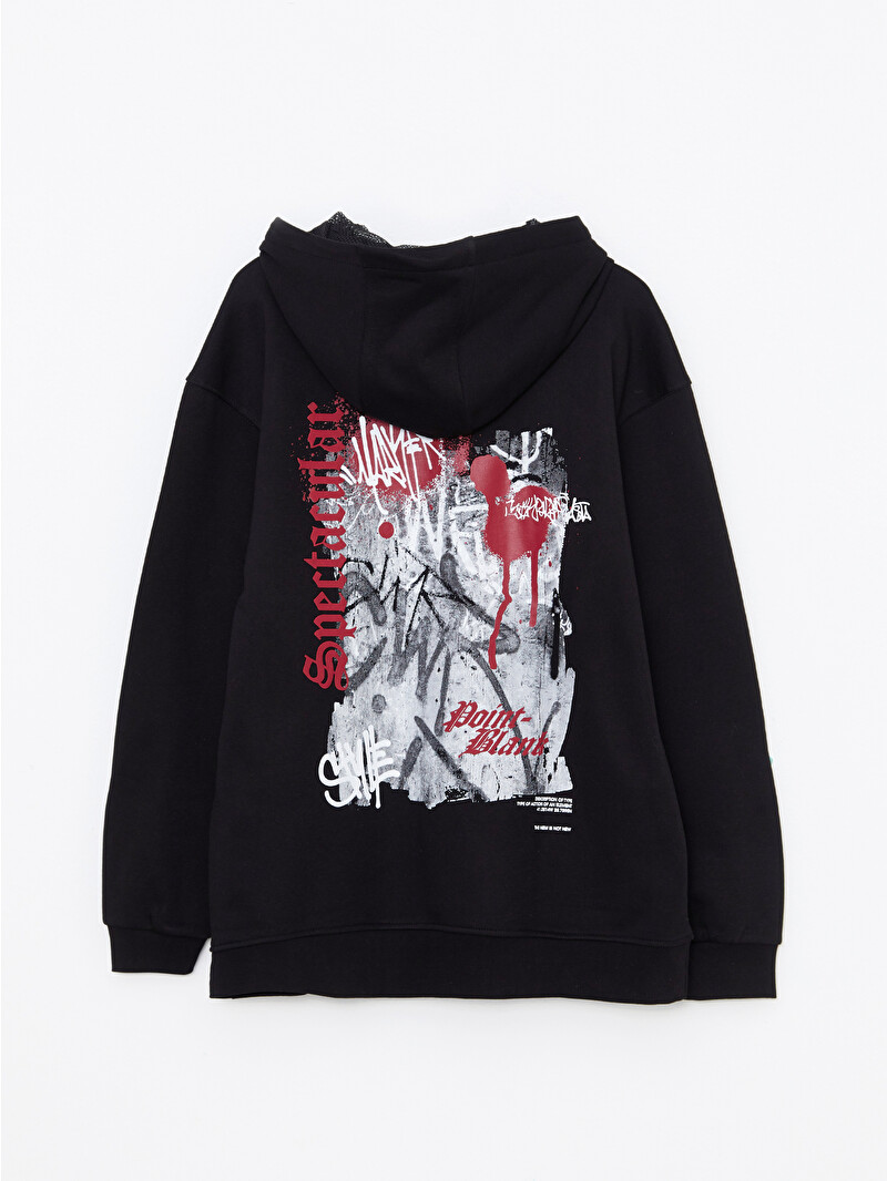 XSIDE Oversize Long Sleeve Printed Men's Thick Hoodie - W29899Z8