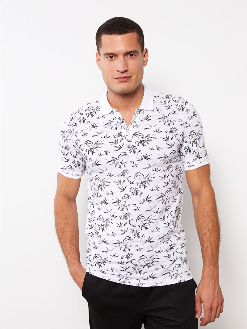 LC Waikiki Polo Neck Short Sleeve Patterned Pique Men's T