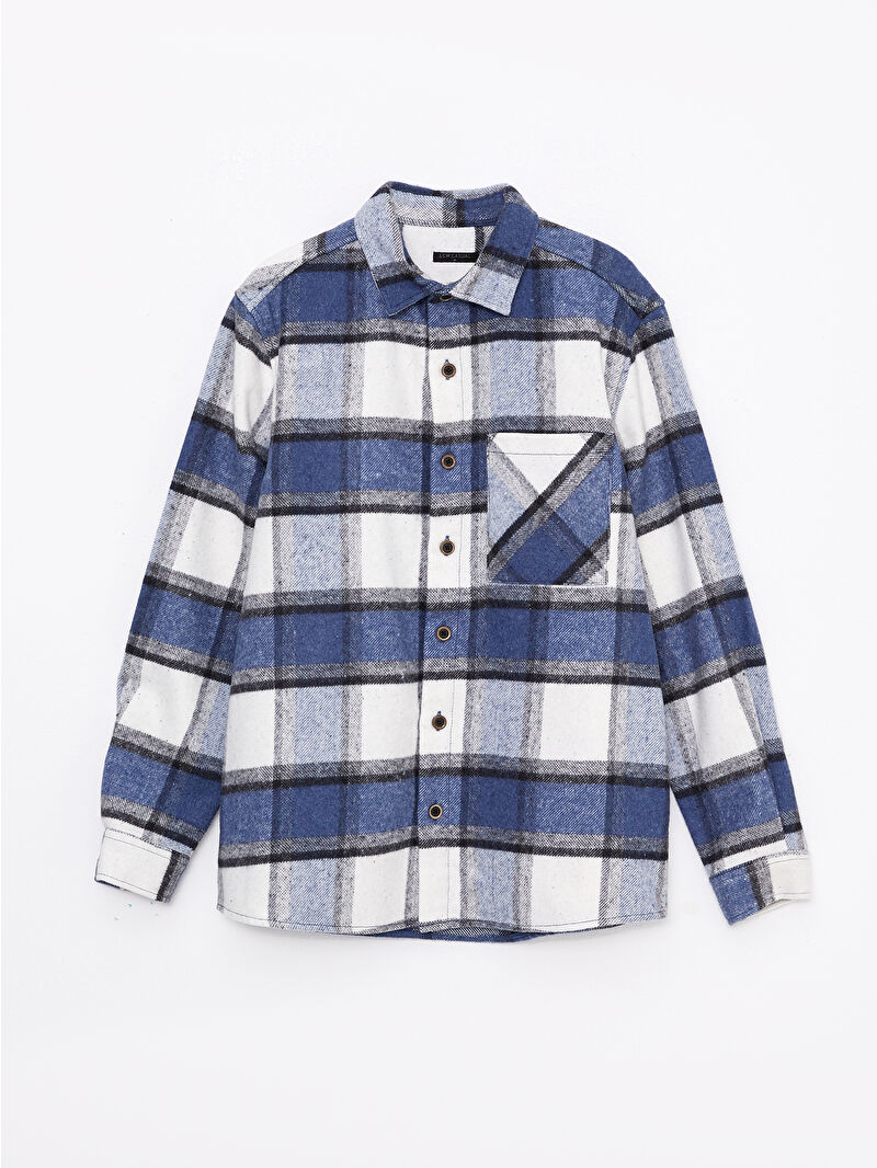 XSIDE Regular Fit Long Sleeve Plaid Men's Flannel Shirt