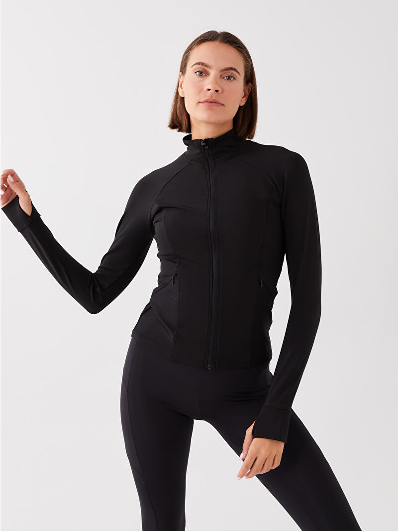 XSIDE ACTIVE Siyah Dik Yaka Kadın Spor Hırka - S32975Z8-CVL | LCW