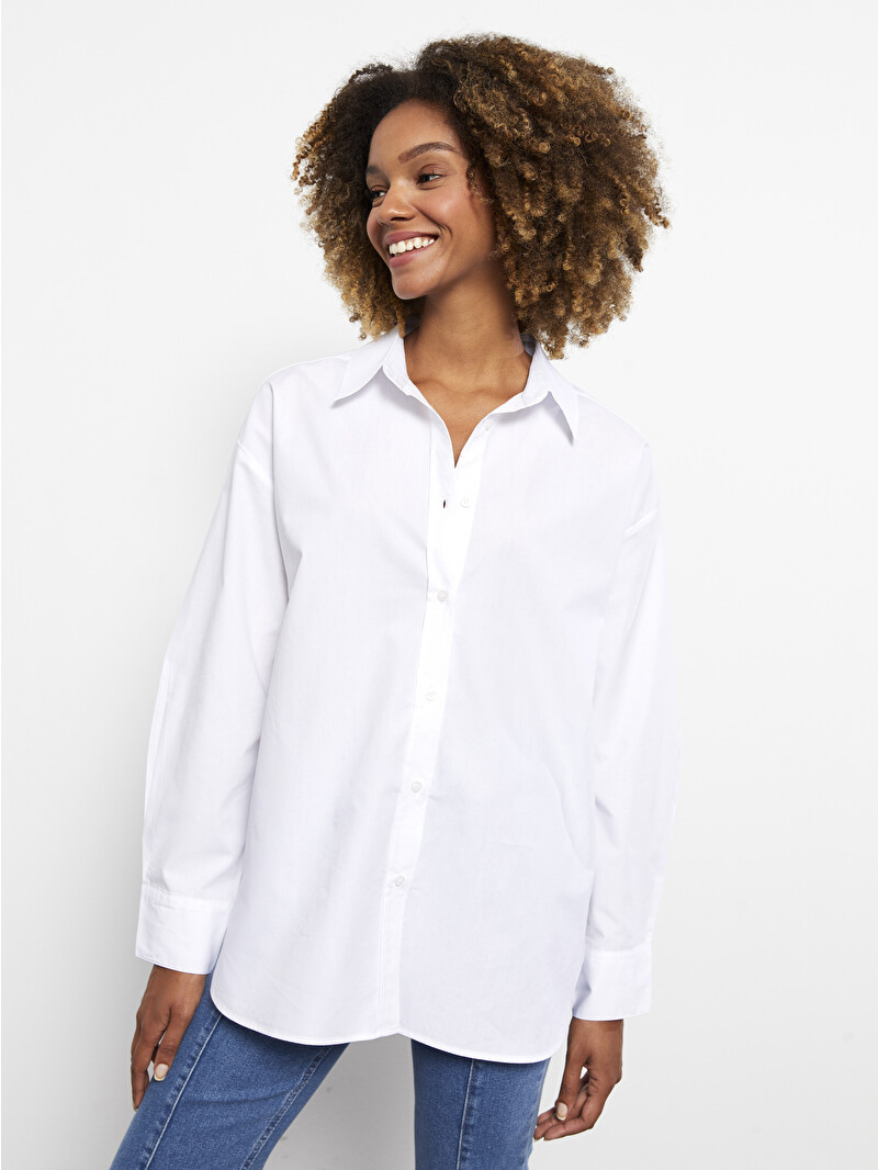 LCW Vision Straight Long Sleeve Women's Oversize Shirt - S36593Z8