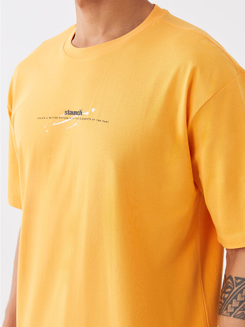 XSIDE Crew Neck Short Sleeve Printed Combed Cotton Men's T