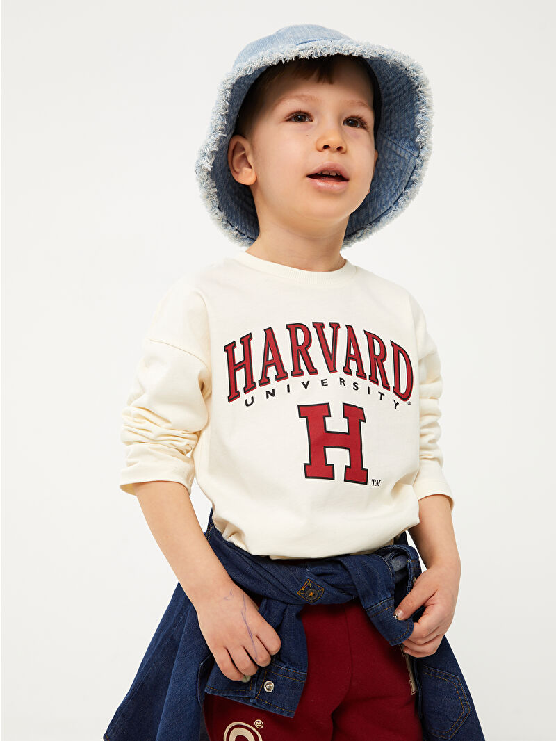 LCW baby Crew Neck Long Sleeve Harvard University Printed Baby Boy