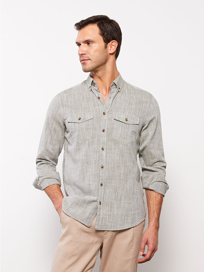 LCWAIKIKI Basic Regular Fit Long Sleeve Poplin Men's Shirt