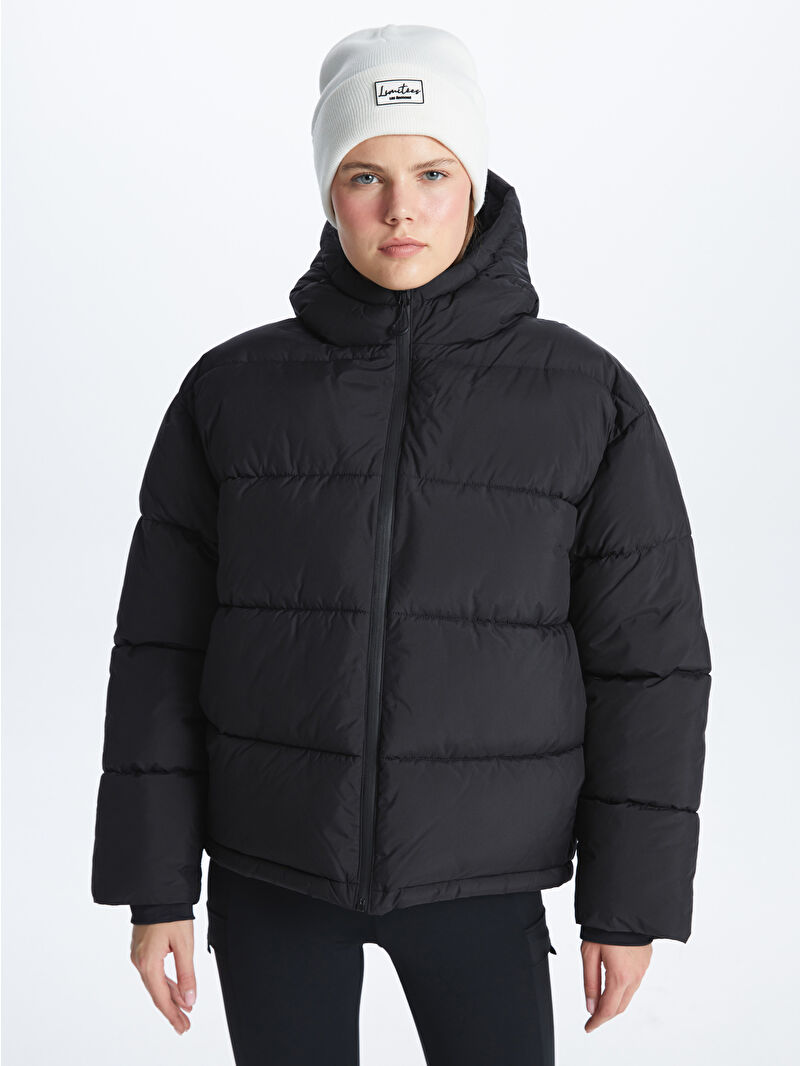 XSIDE ACTIVE Kadın Kapüşonlu Düz Şişme Mont - W31017Z8-CVL | LCW