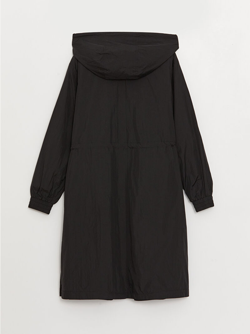 LCW Modest Siyah Kadın Kapüşonlu Düz Yağmurluk - W33519Z8-RQL | LCW