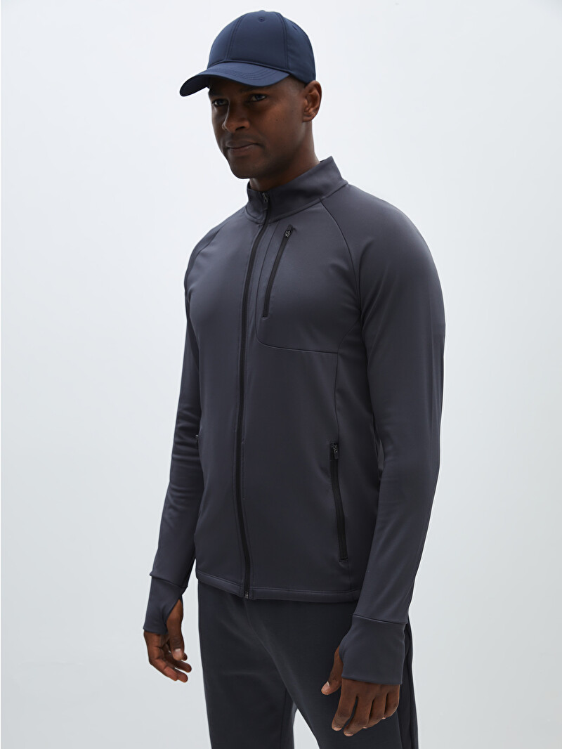 XSIDE ACTIVE Funnel Neck Long Sleeve Men's Zip-Up Sweatshirt