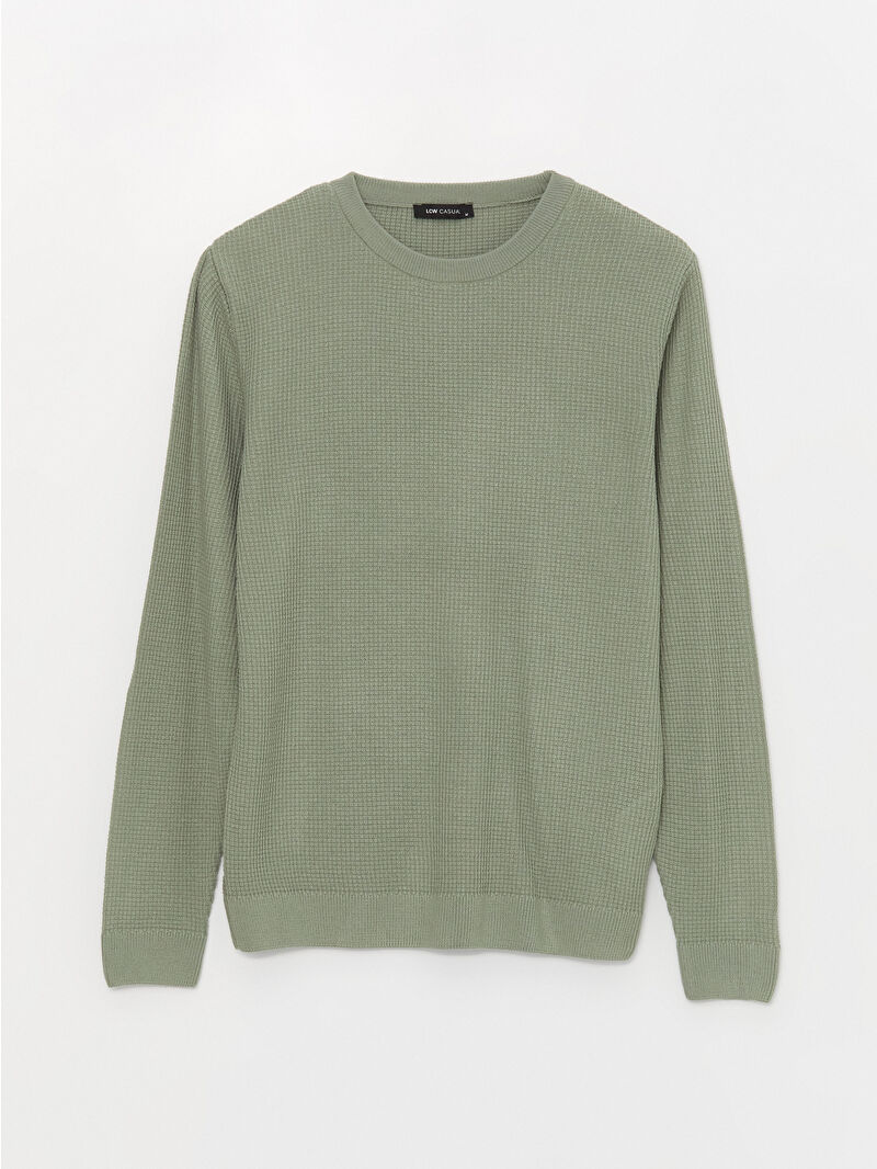 XSIDE Crew Neck Long Sleeve Men's Tricot Sweater -W3DD34Z8-J1Q