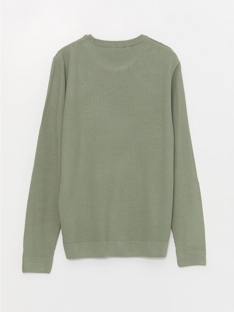 XSIDE Crew Neck Long Sleeve Men's Tricot Sweater -W3DD34Z8-J1Q