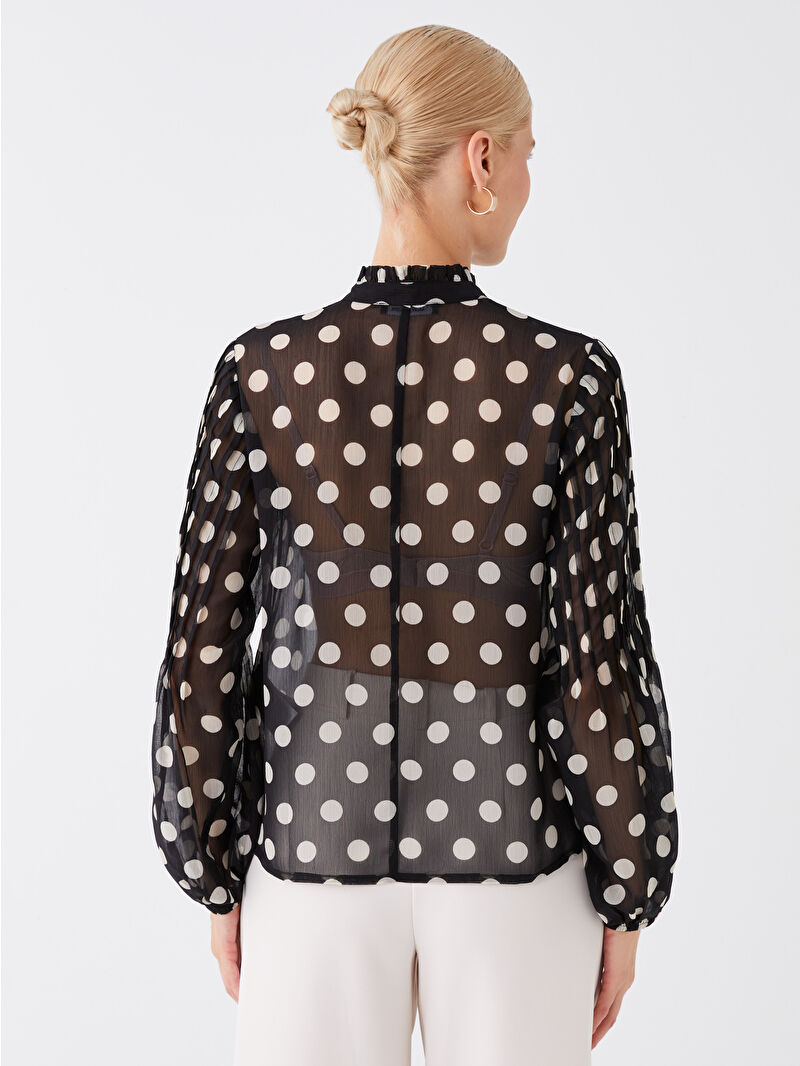 【18％OFF】 Polka Neck Tie Dot Waikiki LC - -W3DJ71Z8-LQJ Blouse Women's 鉄道模型