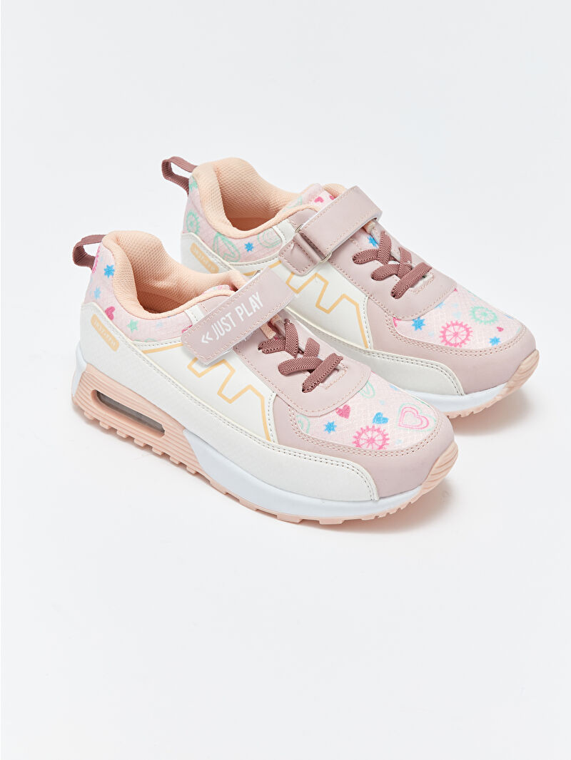 LCW ECO Pembe Cırt Cırtlı Renk Bloklu Kız Çocuk Spor Ayakkabı