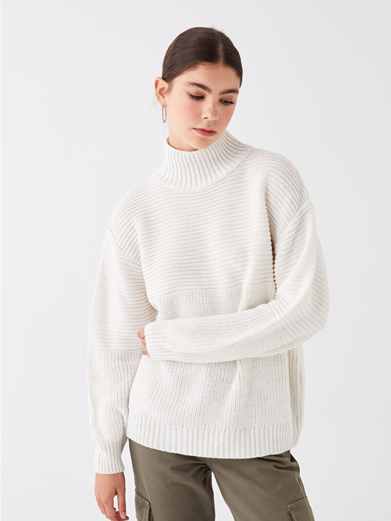 LCW Vision Half Turtleneck Oversize Women's Knitwear Sweater