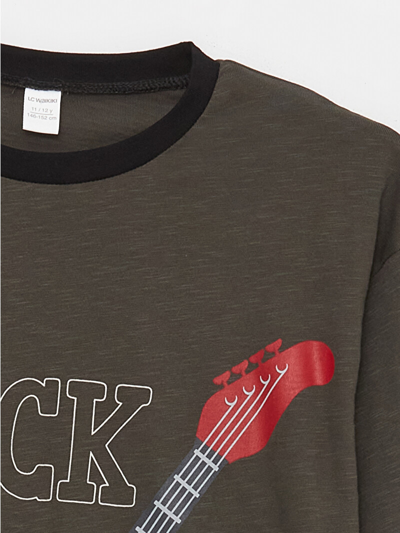LCW Kids Bisiklet Yaka Rock and Roll Baskılı Uzun Kollu Erkek