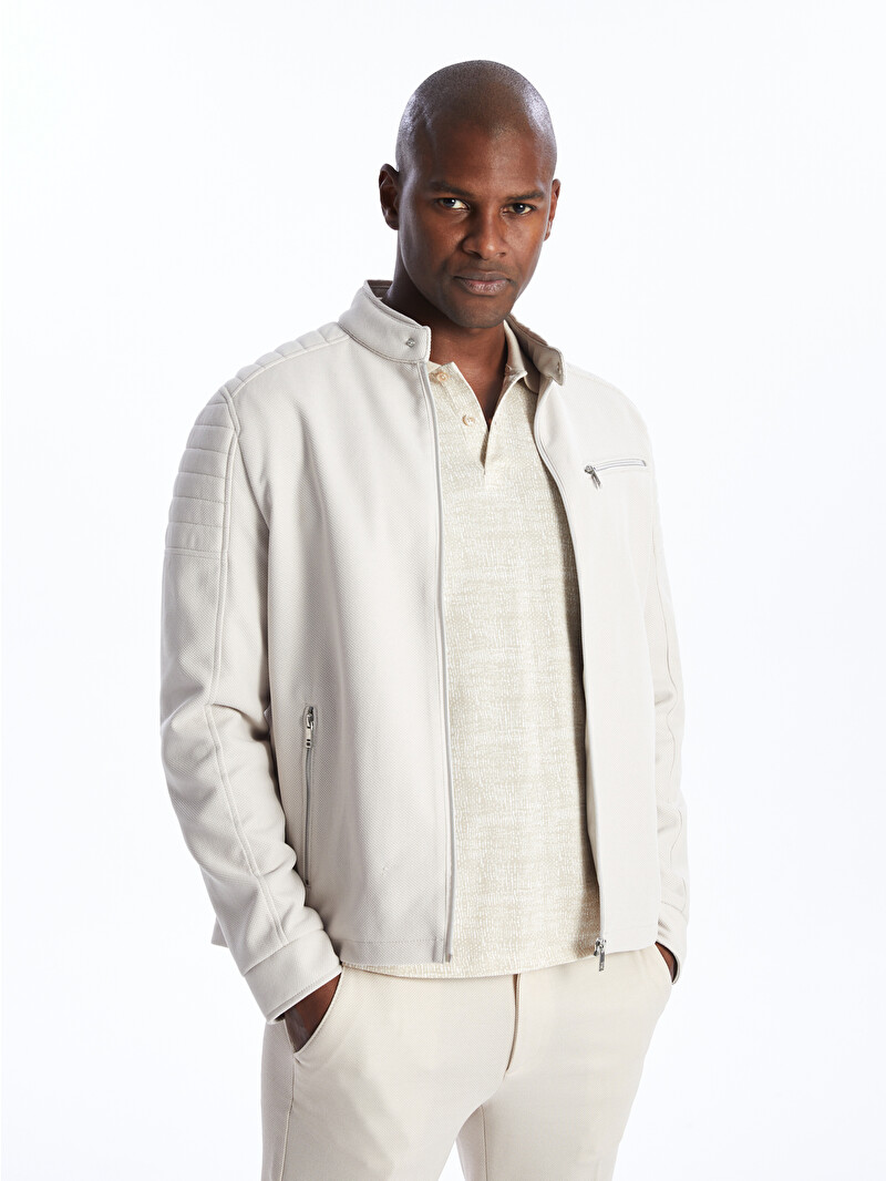 LCW Vision Slim Fit Biker Neck Men's Coat - S40043Z8-S0L - LC Waikiki
