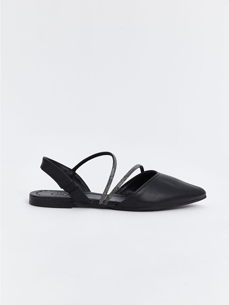 LCW STEPS Siyah Taş Detaylı Kadın Babet Ayakkabı - S40857Z8-HUC | LCW