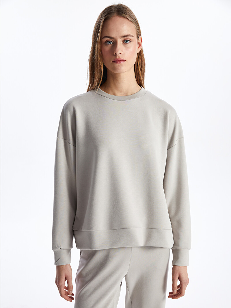 LCW Vision Bisiklet Yaka Oversize Kadın Sweatshirt - S46733Z8-FMC