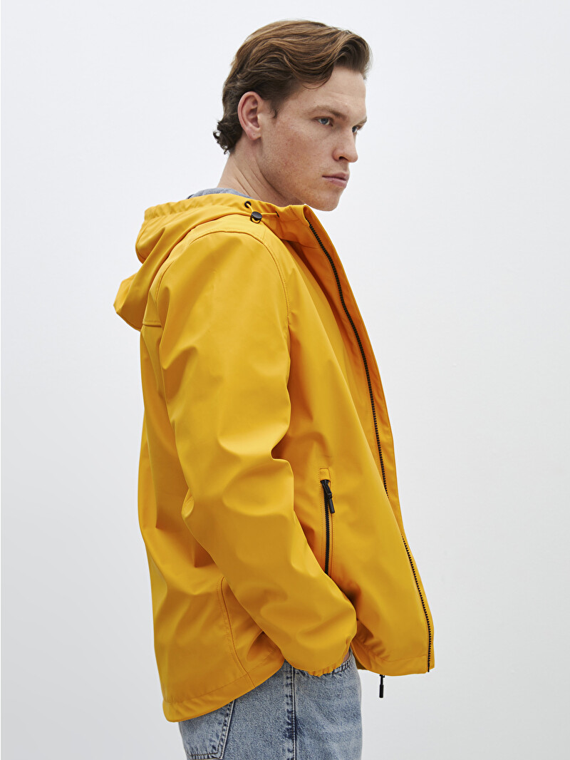 『PAU L&SHARK』メンズ イエロー ジャケット.トレンチコート 【美品】 XSIDE Regular Fit Hooded Men's Raincoat - S48084Z8-J5J - LC Waikiki