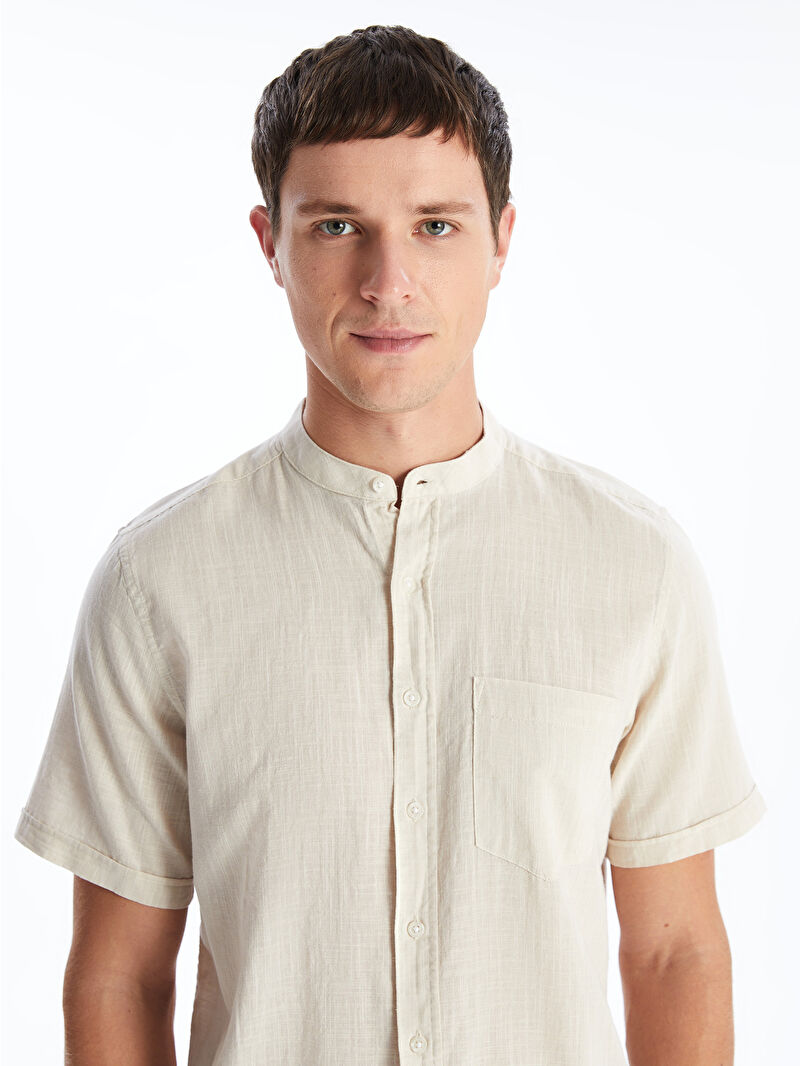 LCWAIKIKI Classic Regular Fit Mandarin Collar Short Sleeve