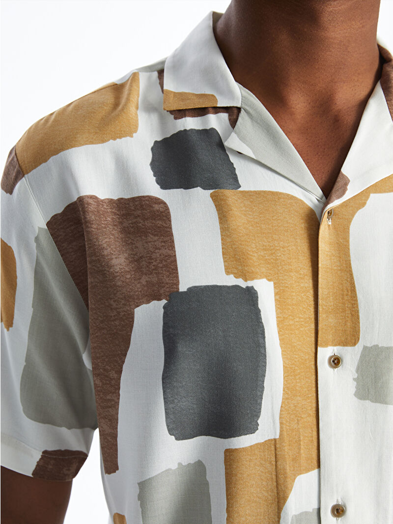 Regular Fit Short Sleeve Patterned Men's Shirt -S4DL98Z8-Q6K